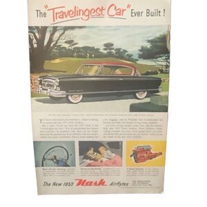 Vintage 1953 Nash Ambassador Country Club Ad Advertisement